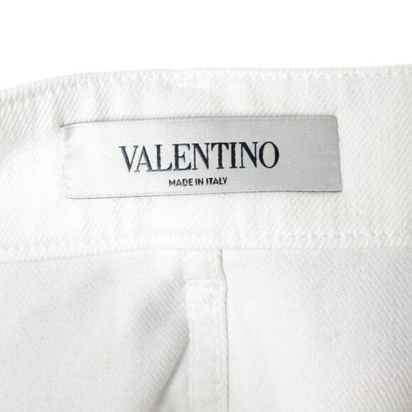 VALENTINO Button Front Denim Ricamato Skirt - Picture 10 of 14